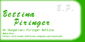 bettina piringer business card